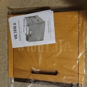 Victrola wooden record crate